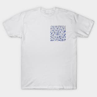 Broken Tiles Mosaic Pattern Dark Blue Color Background GC-120-8 T-Shirt